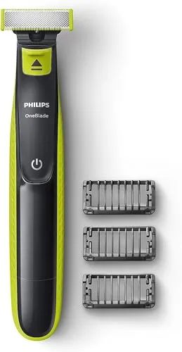 Philips OneBlade Rasierer mit 3 Aufsätzen QP2520/20 - Herrenrasierer mit innovativem Schwenkkopf und rutschfestem Griff für präzises Trimmen und Rasieren. Ideal für Gesicht, Körper und Haaransatz.