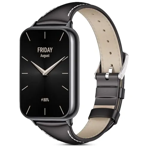 Xisair Lederarmband Kompatibel Mit Xiaomi Smart Band 8 Pro & 9 Pro & 10 Pro - Stilvoll, Weich, Atmungsaktiv, Bequemes Ersatzarmband