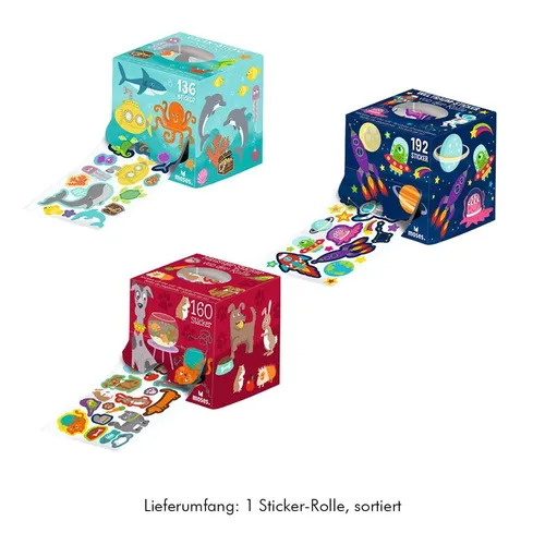 Moses Sticker von der Rolle, sortiert