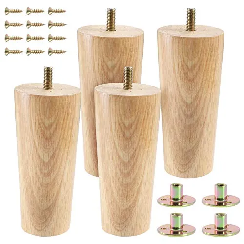 Möbelbeine aus Massivholz, 13 cm, konische Beine für Sofa, Couch, Bett, Sessel, 4 Stück - Hochwertige 4 Stück Möbelbeine aus robustem Massivholz, ideal für die stilvolle Aufwertung Ihrer Möbel. Einfache Montage mit vorgebohrten Schrauben, perfekt für jedes Zuhause.