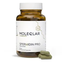 Moleqlar Longevity Spermidin pro Kapseln 36.42 g - Arzneimittel zur Unterstützung der Zellgesundheit, enthält veganes Spermidin aus Weizenkeimextrakt und Chlorella-Algen, fördert die Longevity und ist ideal für gesundheitsbewusste Menschen.