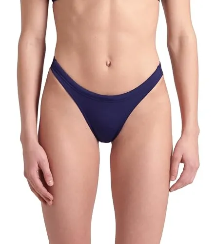 arena Damen Solid MaxLife Bikini Bottoms Badehosen Slip, Navy-White, 36 EU