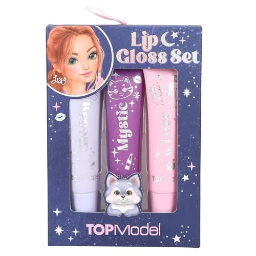 Depesche 13813 TOPModel - Lipgloss Set Beauty and Me, 3 glänzende Lipglosse, in Pink- und Rosatönen, mit unterschiedlich fruchtigen Düften