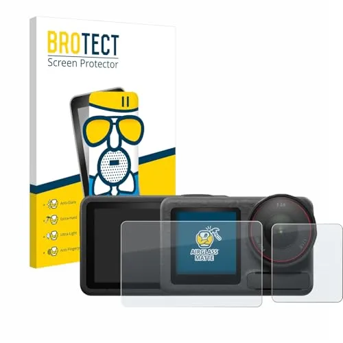 BROTECT Entspiegelungs Schutzglas für DJI Osmo Action 5 Pro (case-friendly) Schutzfolie Panzer Folie Glas Matt [Extrem Kratzfest 9H, Anti-Reflex]