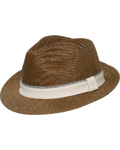 bugatti Revik Trilby Strohhut - Eleganter Sommerhut für Herren - Stylischer Strohhut mit mittlerer Krempe von bugatti. Ideal für sonnige Tage im Garten oder am Strand. Atmungsaktives Material sorgt für Komfort und Stil. Größe L (58-59 cm), Farbe braun.