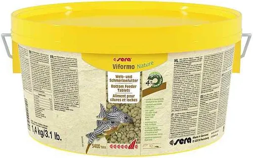 Sera Viformo 1,4 Kg - 5400 Tabletten für gesunde Fische - Fischfutter mit kompakten Futterteilchen, die das Wasser nicht trüben und die Gesundheit Ihrer Fische fördern.