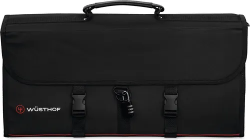 Wüsthof Kochmappe für 18 Teile - Perfekte Aufbewahrung für Köche - Sonstiges Küchenzubehör mit reißfestem Textilgewebe, ideal für bis zu 18 Messer und Accessoires. Der praktische Tragegriff und das Zahlenschloss bieten Sicherheit und Komfort für unterwegs.
