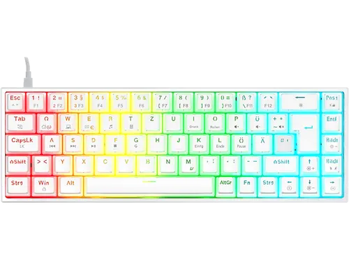ISY IGK-5500-WT Gaming Tastatur, Mechanisch, Outemu Red - Gaming Tastatur mit mechanischen Outemu Red Switches und stylischen Pudding-Tastenkappen für ein einzigartiges Spielerlebnis.