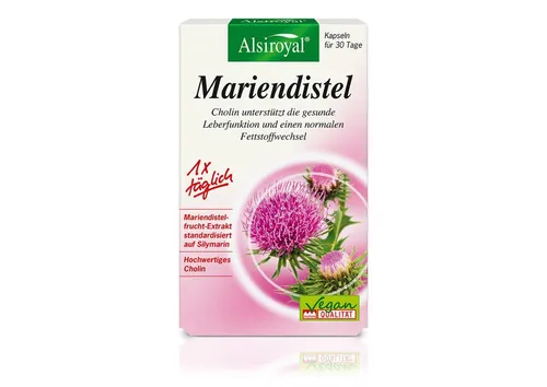Alsiroyal Mariendistel 30 Kapseln - Natürliche Unterstützung für Ihre Leber - Fatburner, fördert die Lebergesundheit und unterstützt die Entgiftung für ein besseres Wohlbefinden.