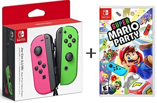 Super Mario Party + Joy-Con Set - Zubehörset für Nintendo Switch mit limitiertem Bundle: Enthält das Spiel Super Mario Party und ein Neon Green/Neon Pink Joy-Con Paar. Erlebe über 80 neue Mini-Spiele und spiele lokal mit Freunden!