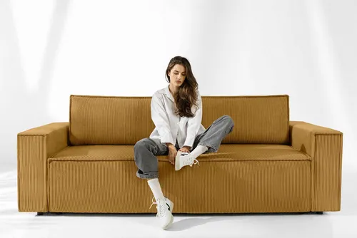 KONSIMO® 3-Sitzer NAPI Sofa mit Schlaffunktion und großem Bettkasten - Modernes Sofa mit Schlaffunktion und praktischem Stauraum. Ideal für kleine Räume und vielseitig einsetzbar. Hergestellt in der EU, hohe Qualität und langlebig.