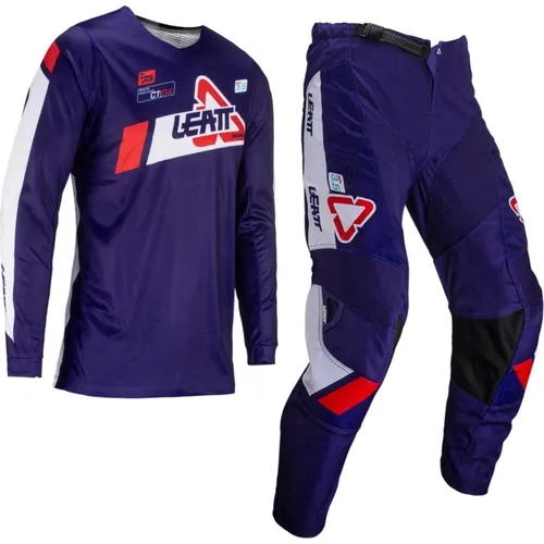 LEATT Motocross 3.5 Anzug für Männer - Blau, Größe S - Motocross-Set, komfortabel und atmungsaktiv, ideal für optimale Bewegungsfreiheit und Schutz während der Fahrt.