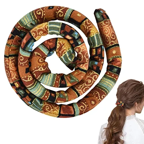 Spiral Lock Haarbinde, 63CM Haargummi Spirale Stoff Dreadlock, Biegbare Dreadlock Haargummi Pferdeschwanz Halter für Frauen und Männer Lange Dreads Dicke Lockige Haarhalter (Stil 1)