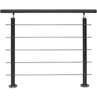 Treba Geländer-Set AB10 Bodenmontage 150 cm Aluminium Anthrazit - Treppen & Geländer: Hochwertiges Geländer-Set mit Überkletterschutz, ideal für sichere Abschlüsse an Treppen und Balkonen. Korrosionsbeständig und modern im Design.