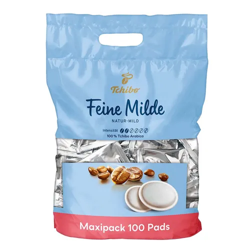 Tchibo Feine Milde Pads - 100 Stück - Kaffeekapseln & -pads mit mildem und fein-aromatischem Geschmack, ideal für alle Pad-Maschinen und aus industriell kompostierbarem Material.