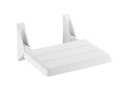 WENKO Duschklappsitz Secura - Platzsparender Duschsitz zum Klappen - Badezimmerhocker, hochwertig und TÜV/GS geprüft, belastbar bis 120 kg, ideal für barrierefreies Duschen, inklusive Befestigungsmaterial.