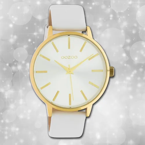 Oozoo Damenuhr Timepieces C10611 weiß Lederarmband Quarz Analoguhr UOC10611