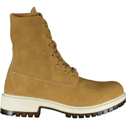 US POLO Braune Damenschuhstiefel - Wanderschuhe mit spitzer Form, Fleece-Futter und stilvollen Kontrastdetails für optimalen Komfort und modischen Look.