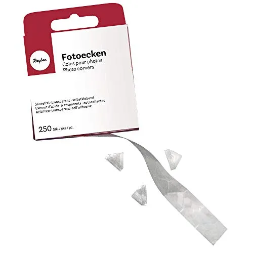 Rayher - 3340200 - EasyGlue Fotoecken, 1,3x1,5 cm, Box 250 Stück