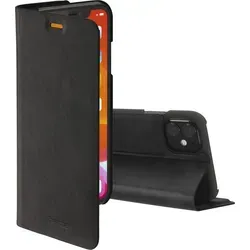 Hama Booklet "Guard Pro" für iPhone 5/5s/SE - Schwarz - Handyhülle mit praktischem Einsteckfach für Visitenkarten und Easy-Slide-Funktion, ideal für Business und Alltag. Schützt das Display und hat eine Standfunktion für Videos.