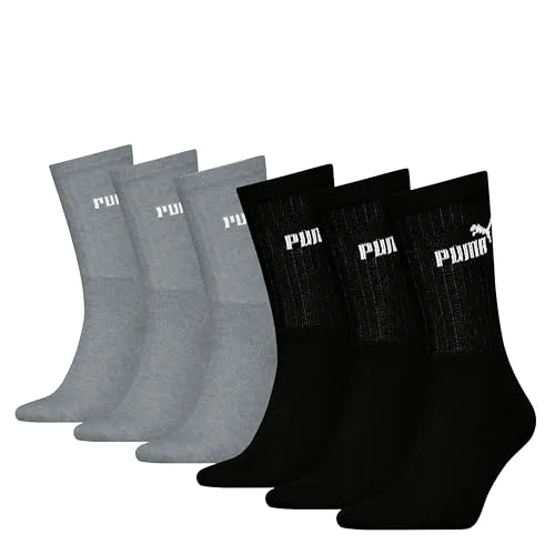 Puma Herren, Sportsocken, Puma Chaussettes multisport Homme Lot de 6 Paires, GR. 39 (Herstellergröße: 39-42 EU), Schwarz (black/grey)