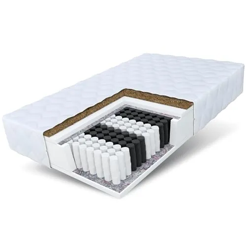 FDM Taschenfederkernmatratze HOME MAX 90x200 cm – 7 Zonen für optimalen Schlafkomfort - Matratzen mit 7 Zonen, allergikergeeignet und ideal für alle Schlafpositionen. Perfekte Klimaregulierung und abnehmbarer, waschbarer Bezug für hygienischen Schlaf.