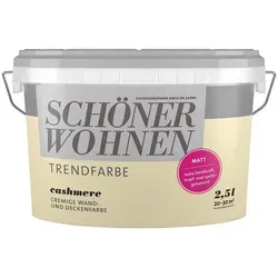 SCHÖNER WOHNEN FARBE Wandfarbe SW Trend matt 2,5L cashmere 1515 - Hochdeckende, allergikerfreundliche Dispersionsfarbe für Innenräume, ideal für Neu- und Renovierungsanstriche. Mit Touch-Protect-Ausstattung für einfache Reinigung von Abriebspuren.