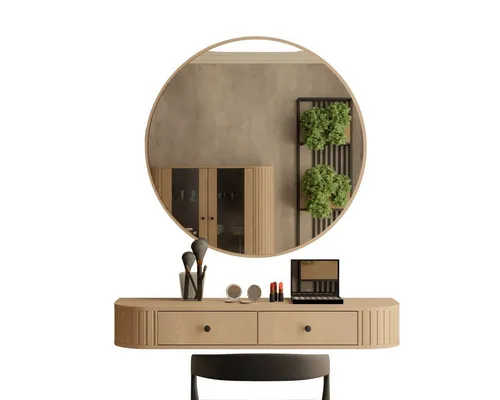 Compleo24 Schminktisch aus Holzwerkstoff, modern und stilvoll - Moderner Schminktisch mit Soft-Close-Mechanismus und zwei Türen. Ideal für Ihr Schlafzimmer, bietet ausreichend Stauraum und besticht durch sein elegantes Design. Maße: 123x42,3x17,5 cm.