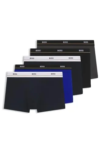 BOSS Trunk 5P Essential - Bunte Herrenunterhosen mit elastischem Bund - Herrenunterhosen im praktischen 5er-Pack, aus elastischem Jersey für optimalen Tragekomfort und perfekte Passform.