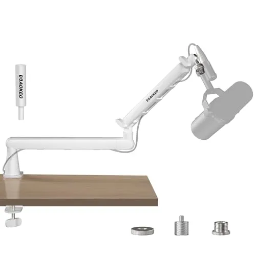 Aokeo AK-55 Mikrofonarm für den Schreibtisch, niedriges Profil, verstellbar, geeignet für Aokeo Yeti, Snowball iCE, HyperX QuadCast, SoloCast, Elgato Wave usw