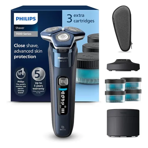 PHILIPS S7887/35 - Elektro-Rasierer Series 7000, SteelPrecision Klingen für präzises Rasieren, edles Design in Dunkles Chrom