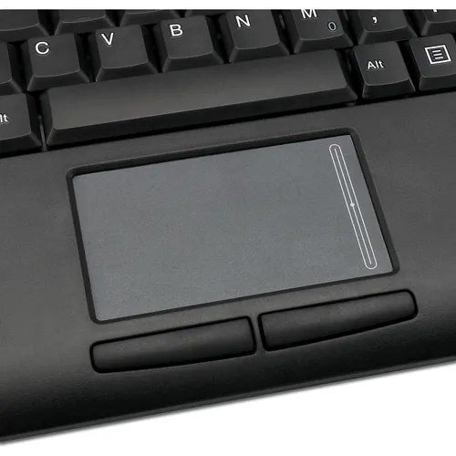 Adesso SlimTouch Kabellose Touchpad-Mini-Tastatur - Schwarz - Tastatur mit integriertem Touchpad für kabelloses Arbeiten bis 10 m Reichweite, ideal für platzsparende Nutzung und hohe Mobilität.