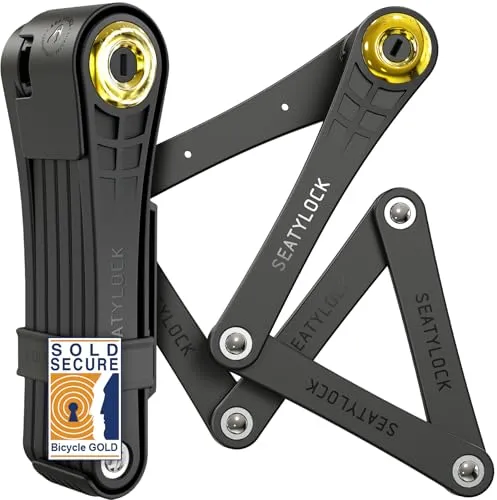 Seatylock FoldyLock Classic – Faltbares Hochsicherheits-Fahrradschloss mit Schlüssel - Robustes und tragbares Falt-Fahrradschloss mit patentierter Technologie für optimalen Diebstahlschutz. Ideal für Stadtfahrten, wetterfest und einfach zu transportieren. Schützen Sie Ihr Fahrrad zuverlässig!