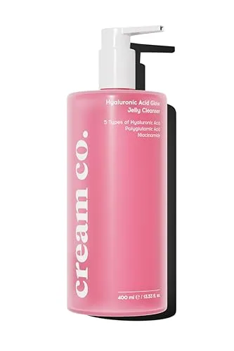 cream co. Glow Jelly Cleanser 400ml, Sanfter Reinigungsschaum mit Hyaluronsäure, feuchtigkeitsspendend, aufhellend & porentief reinigend, für alle Hauttypen geeignet