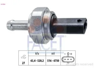 Facet Sensor, Abgasdruck Made in Italy - OE Equivalent 25.0002 - Autoteile, präziser Abgasdrucksensor für optimale Motorleistung und Emissionskontrolle, hergestellt in Italien