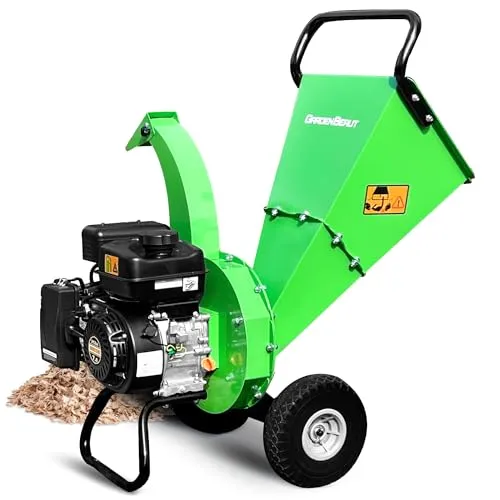 GARDENBEAUT S3 Benzin Häcksler mit 7 PS Motor - Leistungsstarker Häcksler für Garten und Landschaftsbau, zerkleinert Äste bis 76 mm Durchmesser. Kompakt und leicht, ideal für effizientes Mulchen und Abfallrecycling.