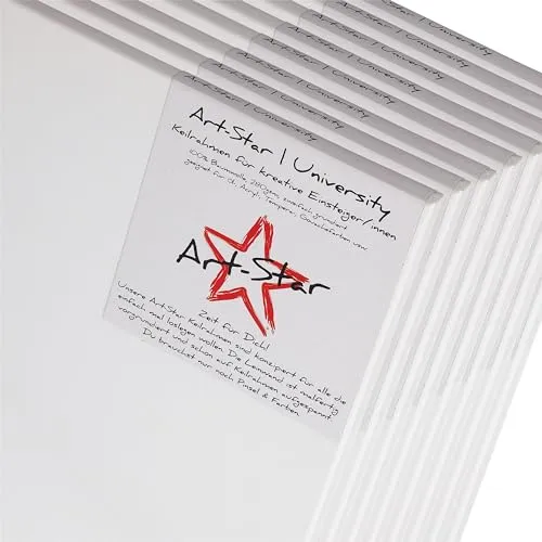 ART-STAR Leinwände 80x100cm auf Keilrahmen | malfertige Künstlerleinwände - Keilrahmen, bespannt - Hochwertige 100% Baumwolle auf stabilem Fichtenholzrahmen, ideal für kreative Projekte und professionelle Künstler.