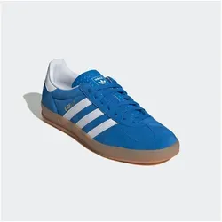 adidas Gazelle Indoor, blau, 38 EU - Herren-Hallenschuhe mit klassischer Passform, Schnürverschluss und strapazierfähigem Obermaterial aus Nylon mit Wildlederdetails für optimalen Tragekomfort.