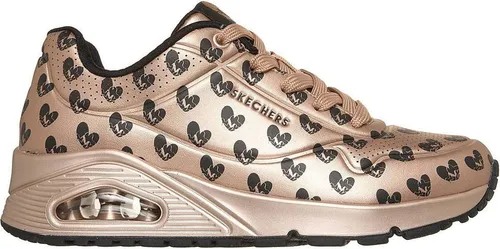 Skechers UNO-LIVE COLORFULLY Sneaker mit Herz-Print - Modische Freizeitsneaker mit rutschfester Sohle und Schnürung für individuelle Styles. Ideal für Freizeit und Büro-Outfits – kombiniere sportlichen Komfort mit einem trendigen Look!
