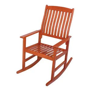 Schaukelstuhl Florida - Gartenstuhl aus FSC-zertifiziertem Eukalyptusholz, bietet breite Sitzfläche für höchsten Komfort und perfektes Sommerfeeling im Garten oder Zuhause.