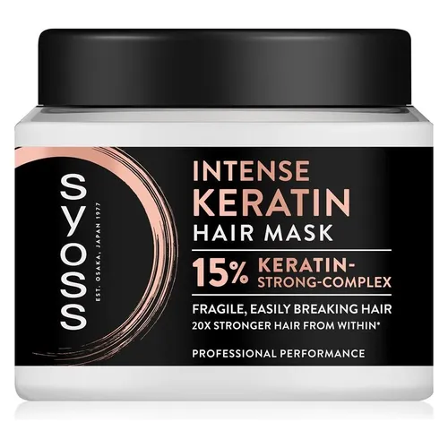 Syoss Intense Keratin Haarmaske 400 ml - Haarmasken für Damen, intensiv pflegende Formel mit Keratin für regeneriertes, glänzendes und widerstandsfähiges Haar.