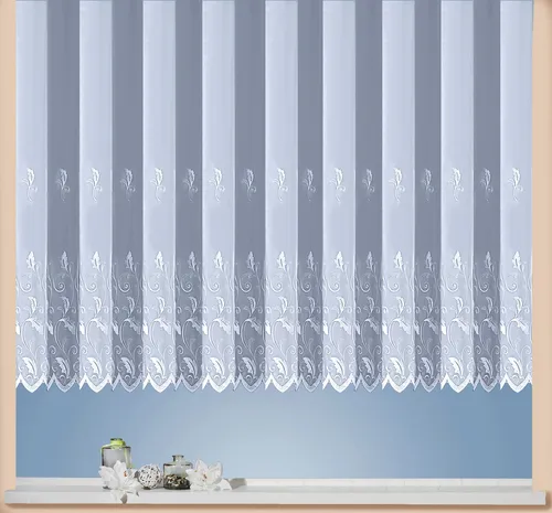 Gardine "Brüssel" - Elegante Stickerei auf Voile - Kräuselband Gardine mit echter Stickerei, halbtransparentem Voile und pflegeleichtem Material für einen eleganten Sichtschutz und schönen Fall.