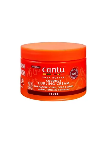 Cantu For Natural Hair Coconut Curling Cream 340g - Eau de Cologne, die Cantu Coconut Curling Cream definiert und pflegt Ihre Locken mit reiner Sheabutter und Kokosnussöl für langanhaltende, weiche und geschmeidige Locken.
