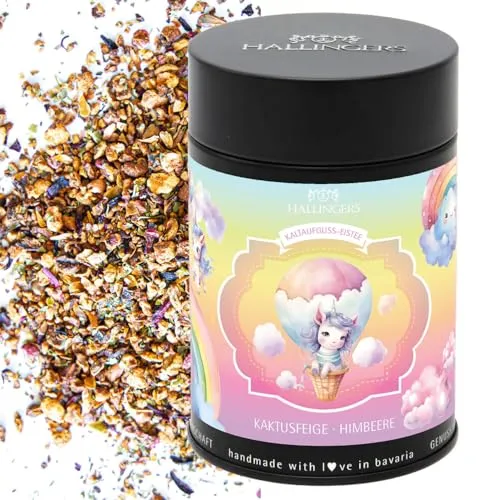 Hallingers Genuss Manufaktur Cold Tea Geschenk - loser Eistee als Kaltaufguss, Cold Brew edle Geschenk-Dose "Einhorn Eistee" mit Kaktus, Himbeer & Hibiskus, Geschenkidee für Mädchen