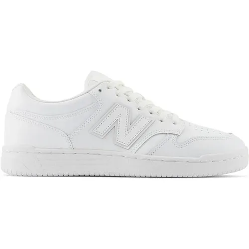 New Balance Herren 480 Sneaker - Weiß, 44.5 EU - Herren-Sneaker mit strapazierfähiger Gummi-Außensohle und stabilisierendem Einsatz, inspiriert von klassischen Basketball-Modellen.