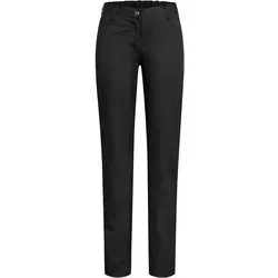 Greiff Damen Kochhose Schwarz, Gr. 32 - Stoffhosen für Damen, moderne Five-Pocket-Kochhose in Schwarz mit optimalem Tragekomfort und Gummibund für perfekte Passform. Zertifiziert durch den Grünen Knopf für nachhaltige Arbeitskleidung.