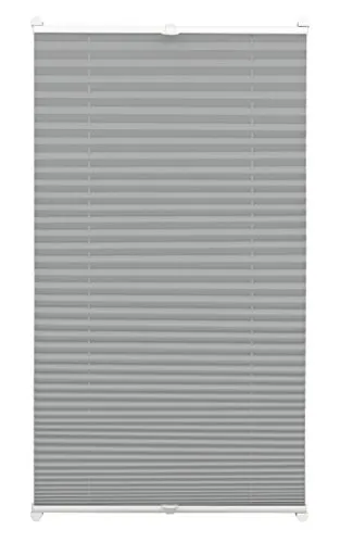 Gardinia Plissee zum Klemmen, Blickdichtes Faltrollo 100x130 cm - Plissee für alle Fenster mit stufenlosem Sichtschutz, einfache Montage ohne Bohren und individuelle Höhenverstellung durch zwei Bedienschienen.