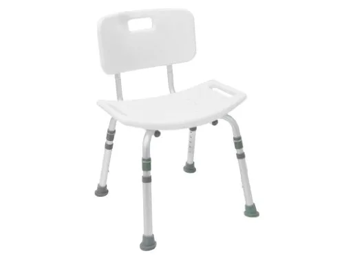 Drive Medical Duschstuhl Duro KD mit Rückenlehne - Dusch- & Badestühle, bequem und sicher mit 130 kg max. Belastung, leicht mit nur 2,9 kg und verstellbarer Sitzhöhe von 40 bis 52 cm.