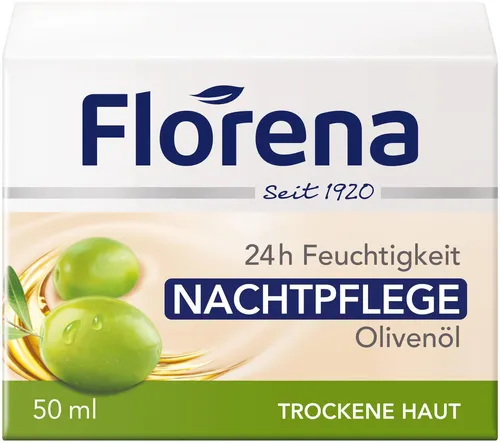 Florena Olivenöl Gesichtscreme 50 ml - Intensive Feuchtigkeit für strahlende Haut - Tagespflege mit wertvollem Olivenöl, spendet intensive Feuchtigkeit und pflegt die Haut geschmeidig.