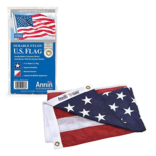 Annin Flagmakers Modell 2460 Amerikanische Flagge Allwetter Nylon SolarGuard Nyl-Glo, 9,5 x 1,5 m
